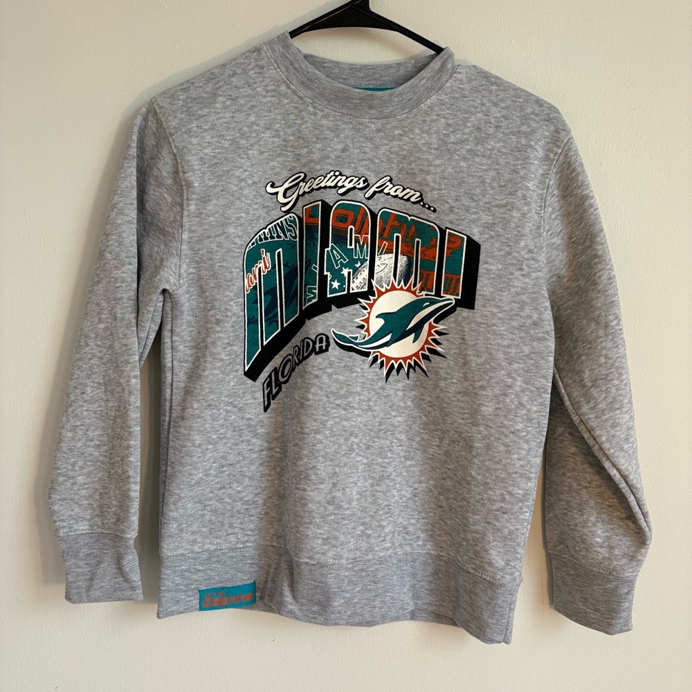 NGL Gray Miami Dolphins Sweater Kids size 8